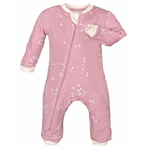 zippyjamz Organic Zipper Onesies Footless Sleeper Baby Pajamas with Inseam Zipper
