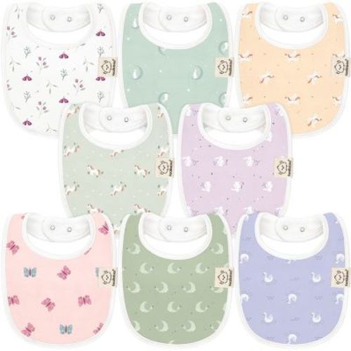 Keababies 8pk Organic Baby Bibs For Boy, Baby Drool Bib For Baby Boys And Girls, Newborn Teething Bibs (wilderness)