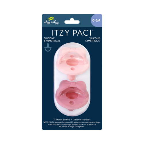 Itzy Paci™ Braid Pacifier set of 2 Pink Bows