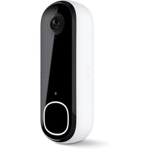 Arlo Video Doorbell 2K | 2nd Gen | Wire-Free/Wired Option, 2-Way Audio, Night Vision, Head to Toe Video View, Integrated Siren | Live Stream | Real Time Notifications |180 Deg Wide View, White