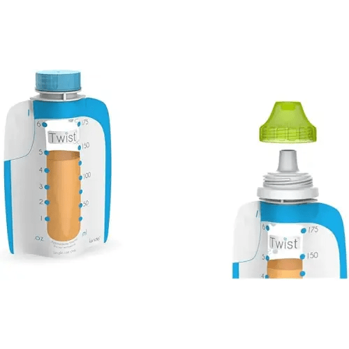 Kiinde Foodii Baby Food and Formula Storage, Disposable Squeeze Pouches for Homemade Purees & Foodii Reusable Snack Spout Attachments for Homemade Puree Squeeze Pouches