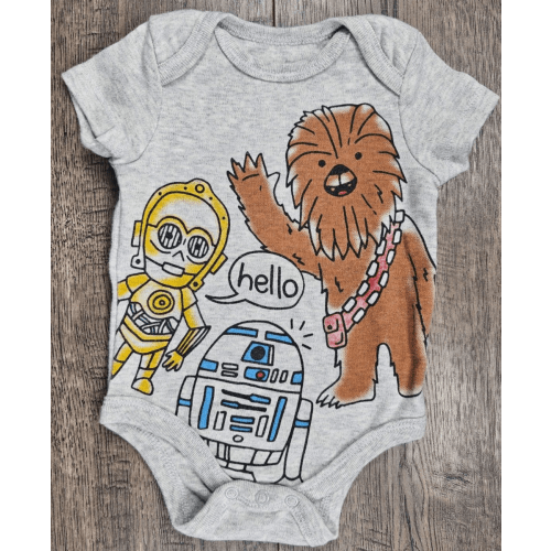 Baby Girl Boy Clothes Star Wars Newborn Gray R2 Cp30 Chewy Bodysuit - 12m