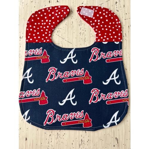 Bib for baby or toddler, MLB, Atlanta Braves, Gender neutral, Fast free shipping, Ready to ship!