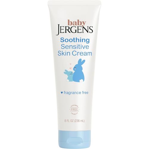 Jergens Baby Soothing Sensitive Skin Cream, Baby Cream for Infant Dry Skin, Pediatrician-tested, Fragrance-free, 8 Fl Oz