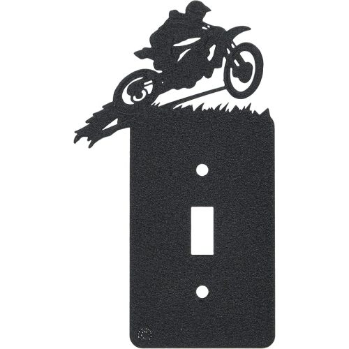 Motocross Off-Road Dirt Bike Toggle Light Switch Wall Plate (Single Toggle, Black)