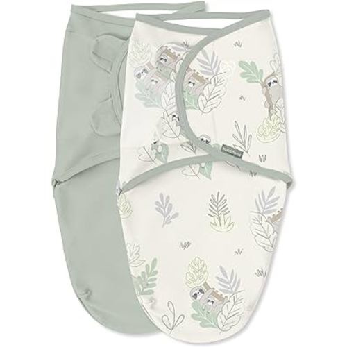 Ingenuity SwaddleMe Original Swaddle, 0-3 Months, 2-Pack - Peekaboo Sloth