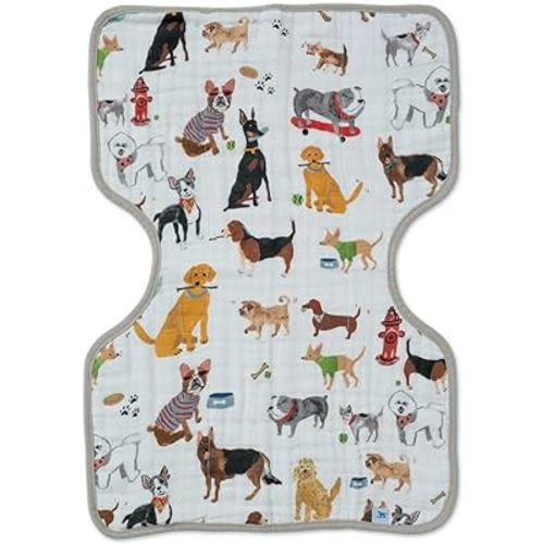Little Unicorn Cotton Muslin Burp Cloths | 100% Cotton | Multi-Layer | Ultra Absorbent & Soft | Reversible | Large 21 x14 (Woof)