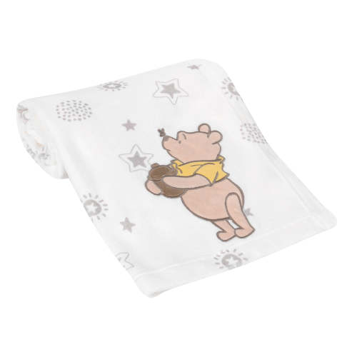 Disney Baby WINNIE THE POOH Cream Fleece Appliqued Baby Blanket – Lambs & Ivy