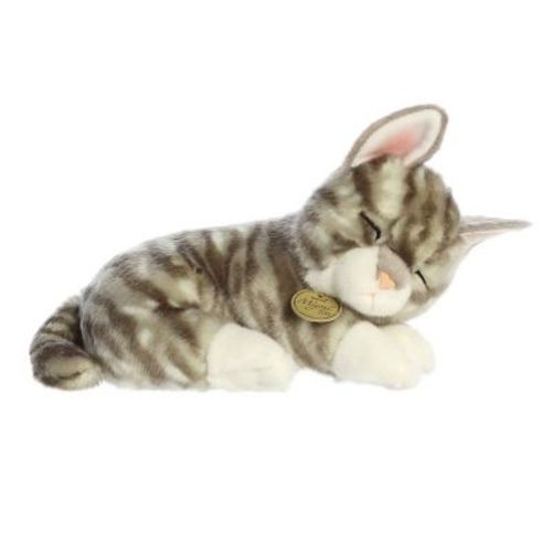 Aurora Medium Sleepy Tabby Kitten Miyoni Tots Adorable Stuffed Animal Gray 10"