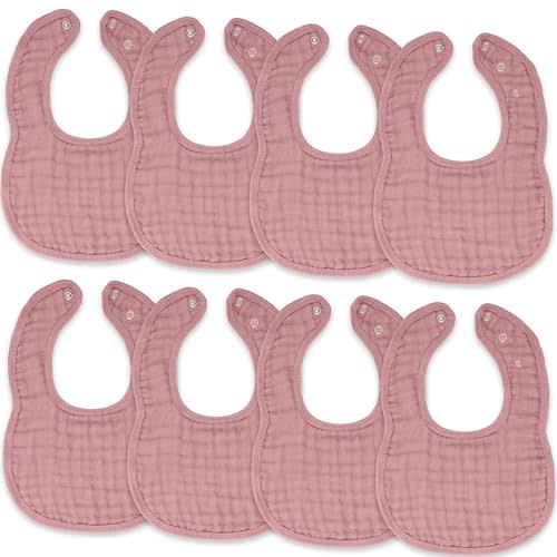 Comfy Cubs Muslin Baby Bibs, Drool Bibs, Adjustable with Easy Snaps, Teething & Drooling, Absorbent Bibs for Boys & Girls