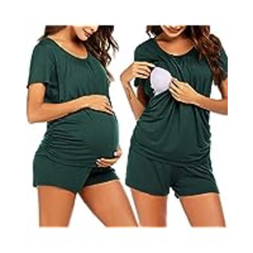 Ekouaer Women's Maternity Nursing Pajama Sets Long Sleeve Pregnancy Pj Set Breastfeeding Sleepwear Set for Hospital S-XXL at Amazon Women’s Clothing store