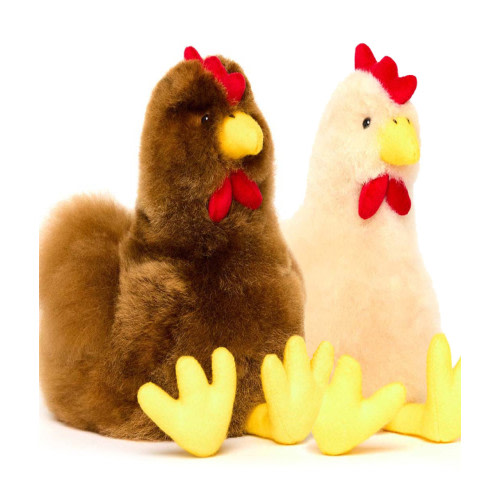 Alpaca Fur Chicken Rooster Stuffed Animal
