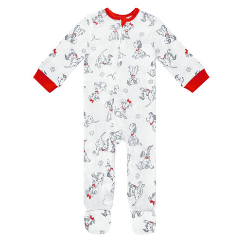 Disney Baby Onesie Zip-Up Sleeper - 101 Dalmatians Hacci Sleep N Play Footed Onesie Pajamas, Boys Girls Sizes: 0-3 Months