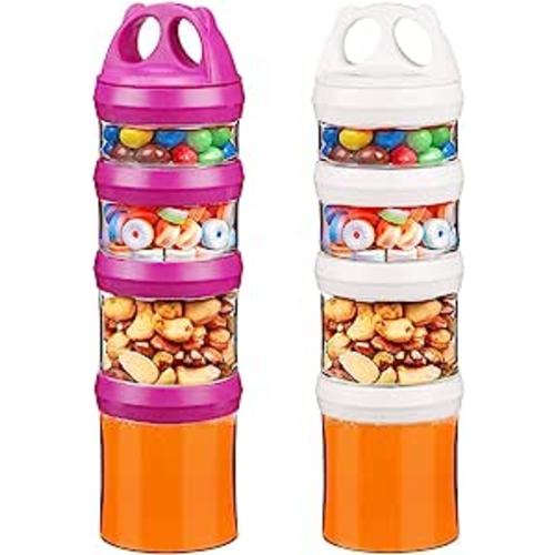 Portable and Stackable 4-Piece Twist Lock Storage Jars Snack