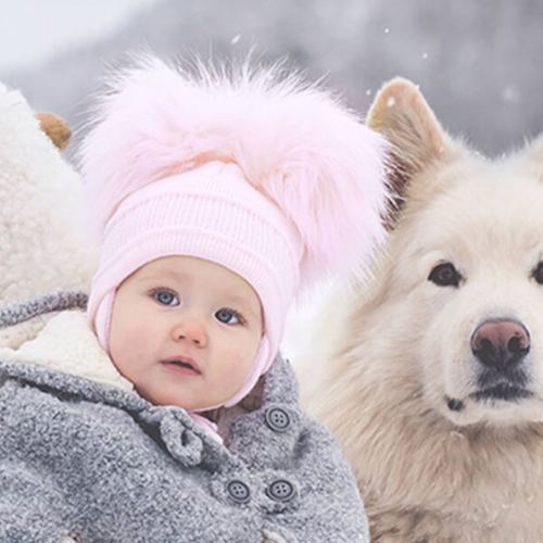 Sätila of Sweden - Girls Pink Tindra Double Pom-Pom Hat | Childrensalon
