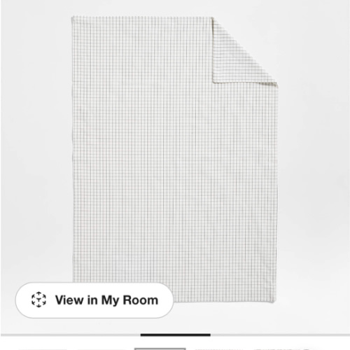 Stax Mini Grid Grey Yarn-Dyed Organic Cotton Toddler Duvet Cover