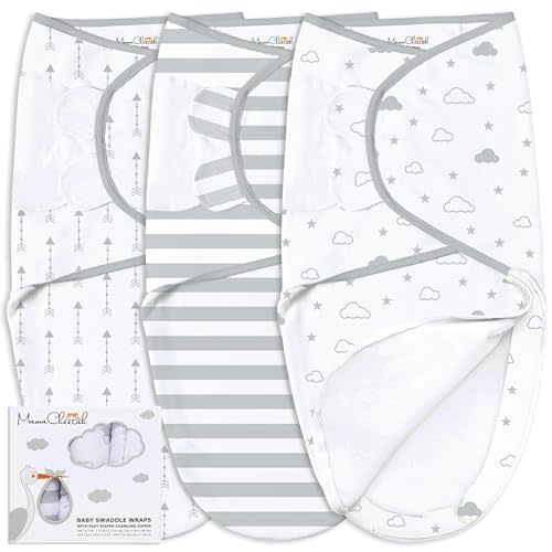 Mama Cheetah Baby Swaddle Blanket with Zipper, Newborn Swaddle Sack, Baby Swaddles Sleep Sack 0-3 Months, Baby Swaddle Wrap with Easy Change Zipper for Baby Boy & Baby Girl, 3-Pack