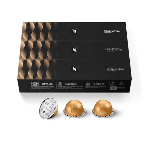 Nespresso Capsules Vertuo, Golden Caramel, Medium Roast Coffee, 30 Count Coffee Pods, Brews 7.8oz.