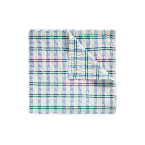 Seersucker Swaddle Blanket | Check Mar