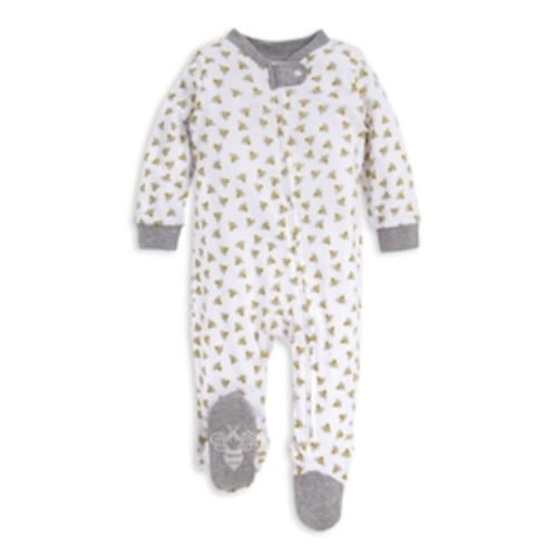 Honey Bee Organic Baby Zip Front Loose Fit Footed Sleep & Play