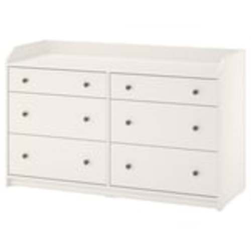 HAUGA 6-drawer dresser, white, 543/8x181/8x331/8" - IKEA