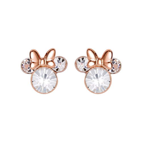 Disney Girl's/Tween Sterling Silver 14KT Gold Plated Minnie Mouse Earrings