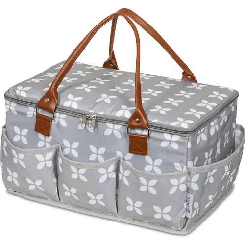 Moteph Extra Large Diaper Caddy, Craft, Toy Organizer with Zip-Top Cover with Waterproof Wet/Dry Bag - Perfect for Baby Shower