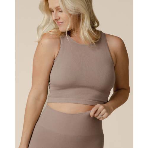 Sublime® Bamboo Maternity & Nursing Longline Bra Top | Taupe - Kindred Bravely