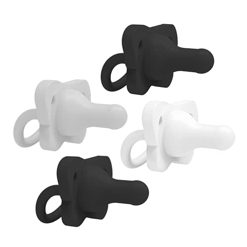 Dr. Brown's HappyPaci 100% Silicone Baby Pacifier, Contoured One-Piece Design, Black/Gray/White, 0-6m, BPA-Free, 3-Pack