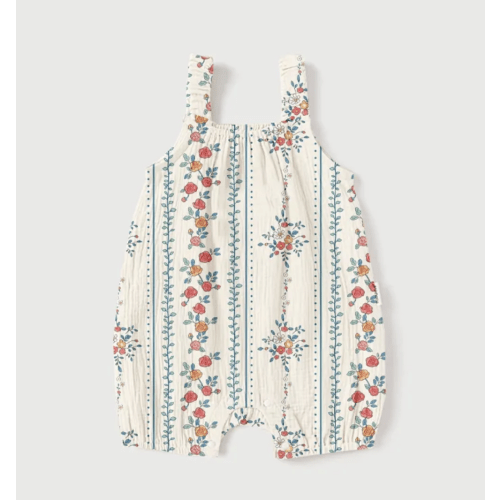 Baby Blue Garden Pattern Overalls