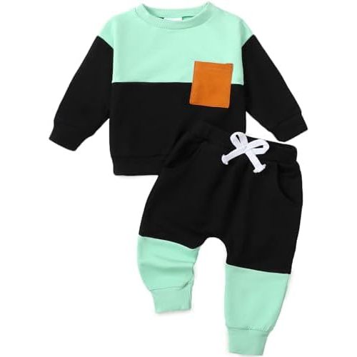Yvowming Baby Boy Clothes Fall Clothes Truck Print Long Sleeve Pullover Tops + Pant Sets Toddler Winter Outfits
