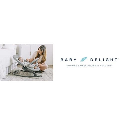 Baby Delight Aura Deluxe | Portable Baby Bouncer for Infants | Baby Rocker | Quilted Charcoal Tweed - Grey