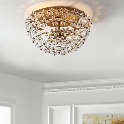 House of Hampton® Anoka 2 - Light 15.5" Unique/Statement Bowl Flush Mount & Reviews | Wayfair