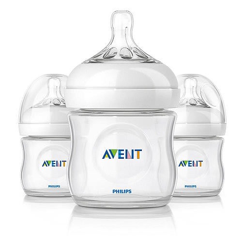 Philips AVENT 4 Ounce BPA Free Natural Polypropylene Bottles 3 Pack