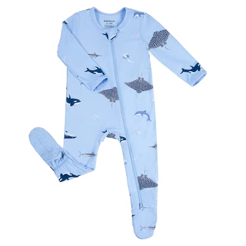 BubblePanda Rayon Made From Bamboo Baby Pajamas Baby Clothes for Boys Girls Unisex Zip-Front Non-Slip Onesie Sleeper