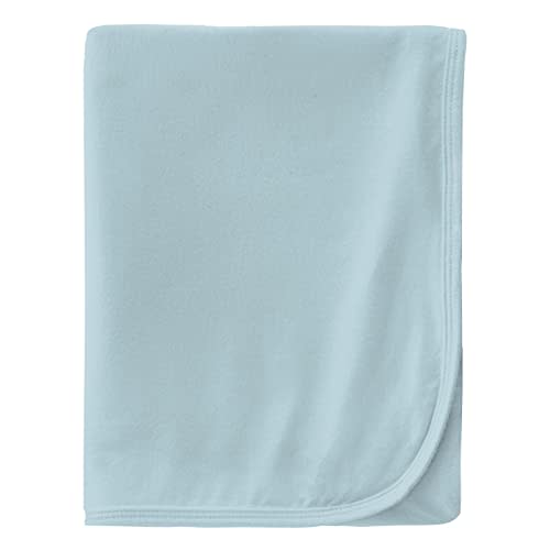 KicKee Swaddle Blankets, Year Round Solid Color, Silky Soft Baby Blanket, Our Dreamy Swaddle Wrap is Sized 40” x 29” (Spring Sky - One Size)
