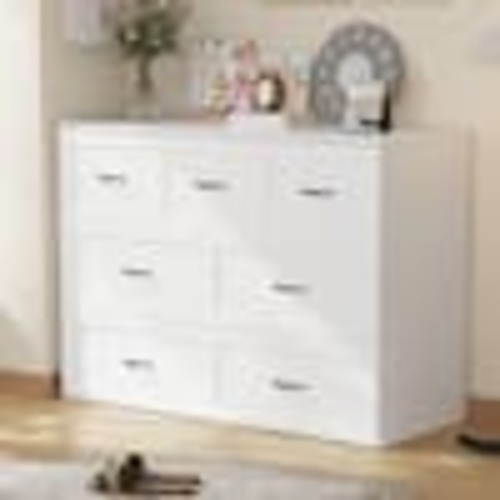 FUFU&GAGA White Wood Frame Queen Size Bed Murphy Bed Chest Cabinet With Large Drawer, USB Charging Station and Wheels KF020349-034