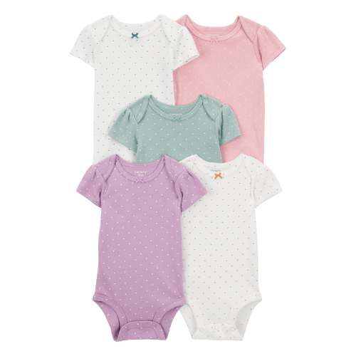 Baby 5-Pack Heart Polka Dot Short Sleeve Bodysuits - Carter's | Carter's