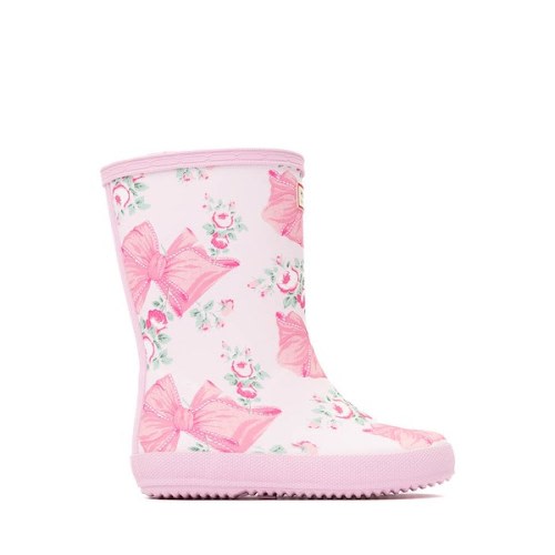 Hunter x LoveShackFancy First Classic Rain Boot - Toddler / Little Kid - Rose Beaux / Mint Pink