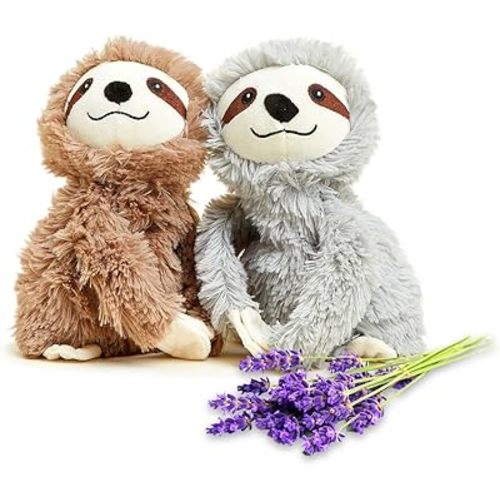 warmies Hugs Sloth Microwavable, Hot or Cold for Cool Relaxation and Warm Relief, Lavender Scented Cozy Plush Animal