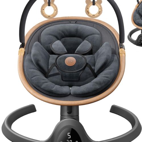 Baby Swings for Infants, Fasonbaby Bluetooth Infant Swing with Music Speaker with 3 Seat Positions, 5 Speeds and Remote Control - Portable Baby Swing for Indoor and Outdoor (Black)