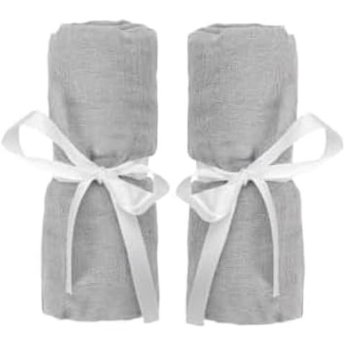 Newton Baby Fitted Sheets for Travel Crib & Play Yard Floor Pad (2-Pack) - Ultra-Breathable, Washable and Ultra-Soft, 100% Muslin Cotton, 34" x 48", Grey