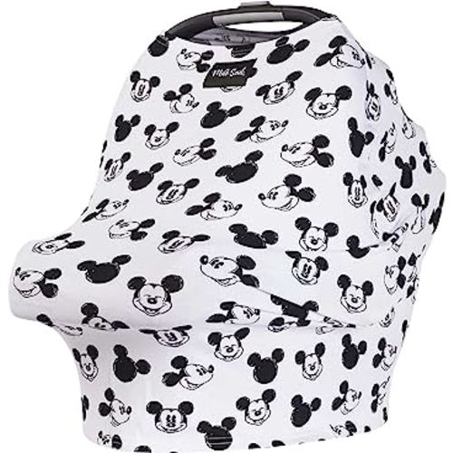 Milk Snob Original Disney 5-in-1 Cover - Nursing Cover for Breastfeeding - Car Seat Cover for Babies, Baby Carseat Canopy, Stroller Cover & More - All-in-One Cover (Mickey Mouse Sketch)