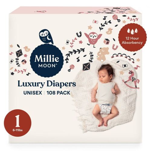 Millie Moon Luxury Diapers - (Select Size and Count)