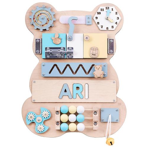 Nabytok - Customized Name Puzzle for Toddlers, Educational Games Board, Baby Personalized Board for 1-5 Years Old, First Birthday Gift, Christmas Gift, Montessori Toys, Wooden Busy Board