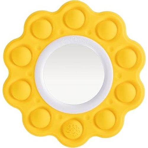 Fat Brain Toys Dimpl Bright - Popping Sensory Toy with Mirror, 10 mos+