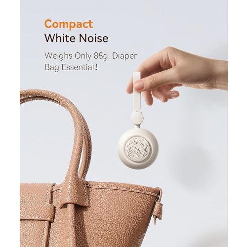 Dreamegg Portable Sound Machine Baby - White Noise Machine for Baby Sleeping with Light, 19 Sounds, Quickly Clip, Travel White Noise Sound Machine for On-The-go Baby Sleep Soother Shower Registry Gift - Ivory
