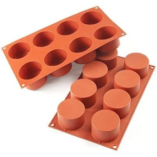 Silikomart Professional SF119 Silicone Mold, Cylinder 4.16 Ounce, 2.48 Inch Diameter x 1.57 Inch High, 8 Cavities