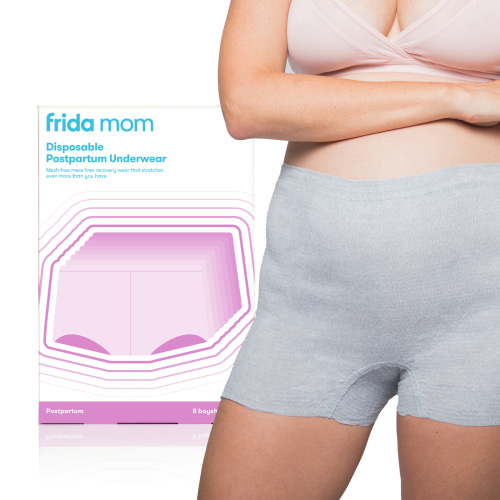 Frida Mom Disposable Postpartum Underwear for Women, Boyshort, One Size Petite (8 Count)