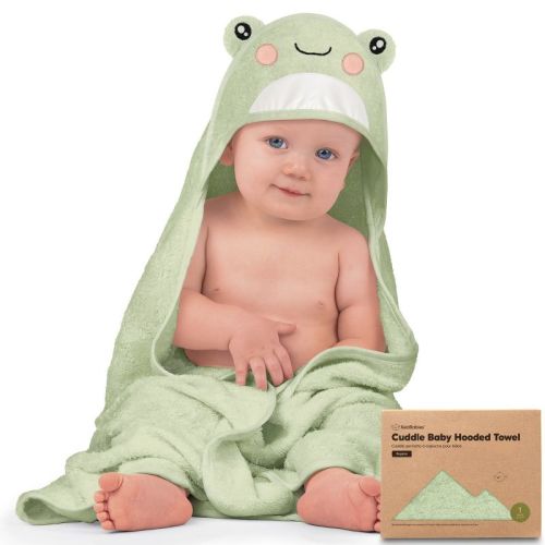 KeaBabies Baby Hooded Towel: Frog